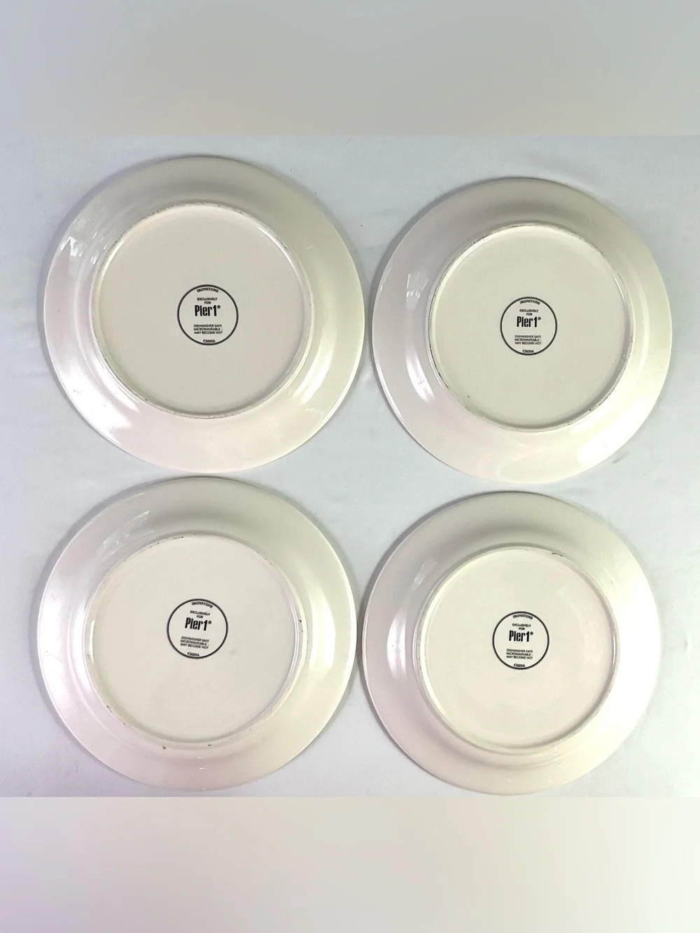 Pier 1 Pink Tulip Floral Dinner Plates - Set of 4